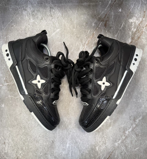 Tênis LV Skate "Black White" (Branco/Preto)