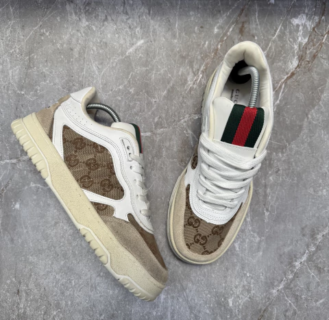 Tênis Re-Web Sneaker GG (Bege/Marrom)
